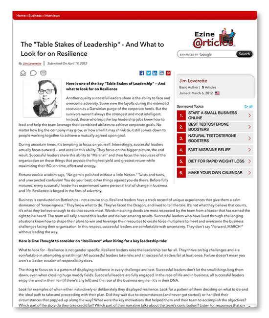 article-ezine-resil The Table Stakes of Leadership - And What to Look for on Resilience